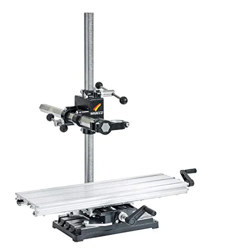 WABECO Bohrständer Fräsständer BF1243 mit 2-Achsen Koordinatentisch K600, 2 Zustellachsen vertikal/horizontal Säule 750 Ausleger 500 mm Made in Germany