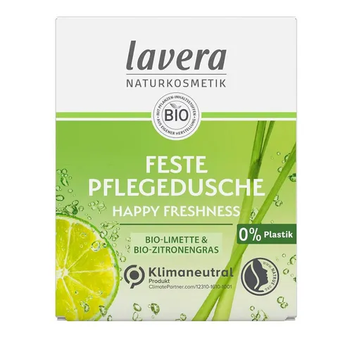 Lavera Feste Pflegedusche Happy Freshnes 50 g - Arzneimittel: Erfrischendes Duschgel für ein belebendes Duscherlebnis, ideal für die tägliche Pflege und Umweltbewusstsein.