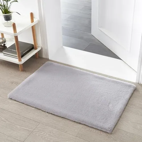 Teppich Wölkchen Fellteppich Kunstfell Teppich Waschbar, Hasenfell Imitat, Kaninchenfell, Kurzfell - Flauschiger Teppich Wohnzimmer, Bettvorleger Schlafzimmer - Grau - 60x90cm