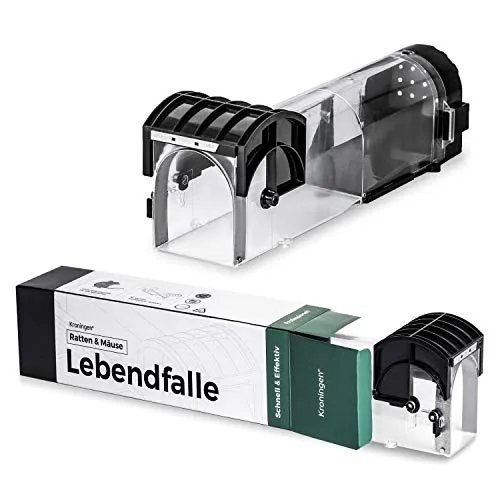Kroningen Lebend Mausefalle – Wiederverwendbare Rattenfalle lebend & Wühlmausfalle – Mausefalle für drinnen & draußen – Mäuse lebend fangen – Humane Falle gegen Ratten, Mäuse & Wühlmäuse