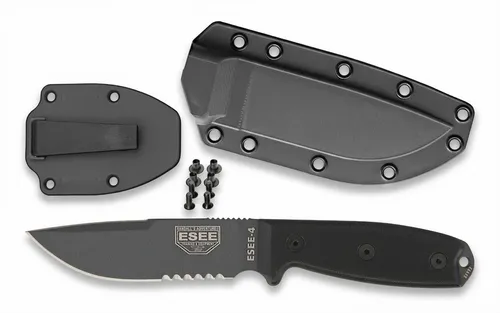 ESEE KNIVES Model 4 Serrated Tactical 4S-CP-TG-B Messer Outdoormesser