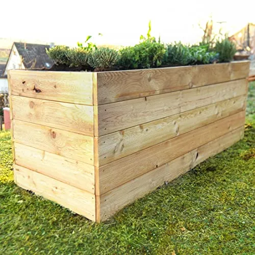 Gartenwelt Riegelsberger Hochbeet aus Lärchenholz 195x100cm - Hochbeete-Kit aus massivem, widerstandsfähigem Lärchenholz, ideal für rückenfreundliches Gärtnern. Perfekt für Gemüse und Kräuter, inklusive wasserdurchlässiger Gewebeplane.