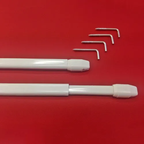 Stück Scheibenstangen Breite 120 - 230 cm inkl. Schraubhaken - weiß 2