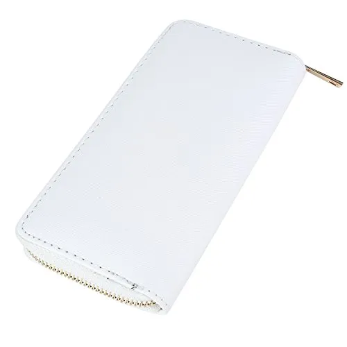 DonDon Damen Geldbeutel Geldbörse Portemonnaie unifarben weiß