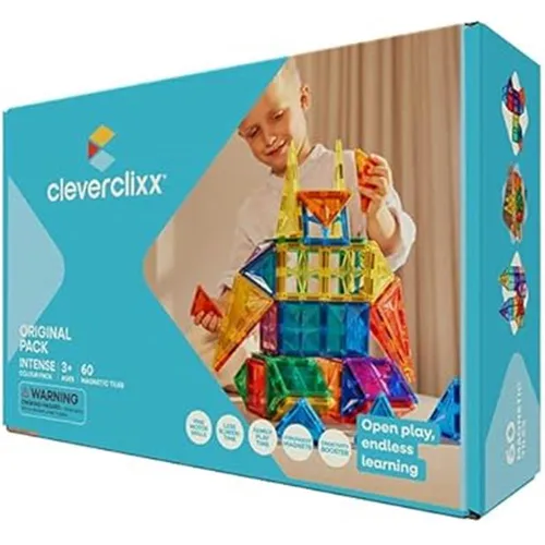 Cleverclixx Original-Bausatz 60 Teile – Magnetspielbausteine in Knallfarben - Der 60-teilige Original-Bausatz von Cleverclixx bietet kreativen Bauspaß für Kinder ab 3 Jahren. Robuste Magnetspielbausteine in leuchtenden Farben fördern die Fantasie und ermöglichen vielseitige Bauprojekte. Erweiterbar mit weiteren Sets!