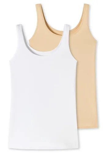 Uncover by Schiesser - Cotton - Unterhemd/Top - 2er Pack (XXL Weiß/Sand)