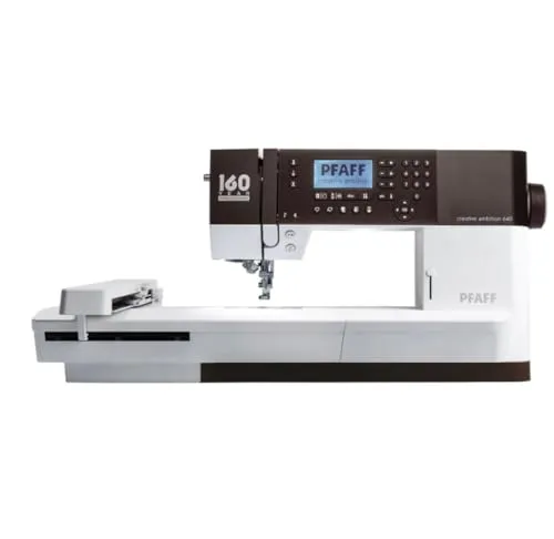Pfaff creative ambition 640 Nähmaschine - Nähmaschine mit 150 Stichen, 101 exklusiven Stickdesigns und großem Nähbereich für kreative Projekte. Perfekt für Hobby-Näher und -Sticker!