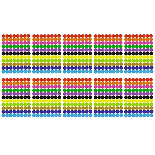Oblique Unique® 880 Markierungspunkte Klebepunkte Sticker Punkte Aufkleber zum Markieren von Ordnern - Ø 10 mm 10 Blatt 11 Farben
