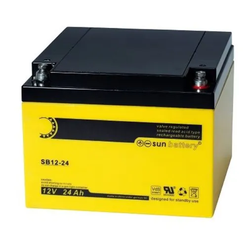 Sun Battery SB 12-24 V0 12V 24Ah AGM Batterie - Batterien & Akkus, VdS geprüfte AGM Batterie für Sicherheitstechnik wie USV-Anlagen, Alarmanlagen und Brandmeldeanlagen.
