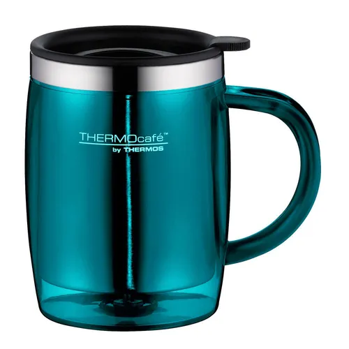 THERMOcafé Isolierbecher Desktop Mug türkis 350 ml - Thermobehälter für heiße und kalte Getränke - der elegante Isolierbecher hält Ihre Getränke lange auf der perfekten Temperatur und ist ideal für Büro und Freizeit.