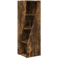 vidaXL Eckschrank Geräucherte Eiche 32x32x102cm - Moderner Eckschrank aus Holzwerkstoff mit elegantem Design. Ideal für platzsparende Lösungen in jedem Wohnraum. Robuste Konstruktion und praktischer Stauraum für eine stilvolle Ordnung.