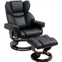 HOMCOM Polsterstuhl Relaxsessel mit Hocker