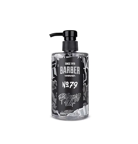 barber marmara MARMARA Rasiergel Männer No.79 - Herren transparent 500ml - Shaving Gel Men - für eine präzise Rasur der Bartkonturen - optimales Gleiten - Kühlt die Haut - mit Pumpenspender