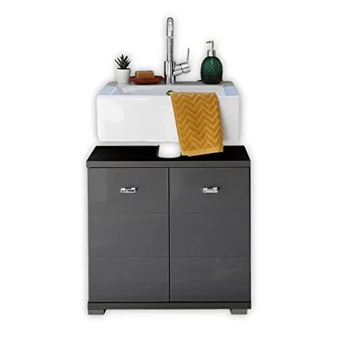 Waschbeckenunterschrank - anthrazit - 60 cm - Schränke & Wandschränke, stilvoller anthrazitfarbener Waschbeckenunterschrank mit praktischer Ablage für mehr Stauraum im Badezimmer.