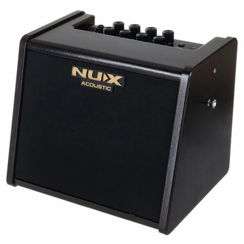 Nux AC-25 B-Stock: Kompakter Akustik Verstärker - Gitarrenverstärker mit 25 Watt Leistung, ideal für den Einsatz im Freien dank 4 Stunden Akkulaufzeit; inklusive Drum Machine APP-Steuerung und Bluetooth-Funktion.