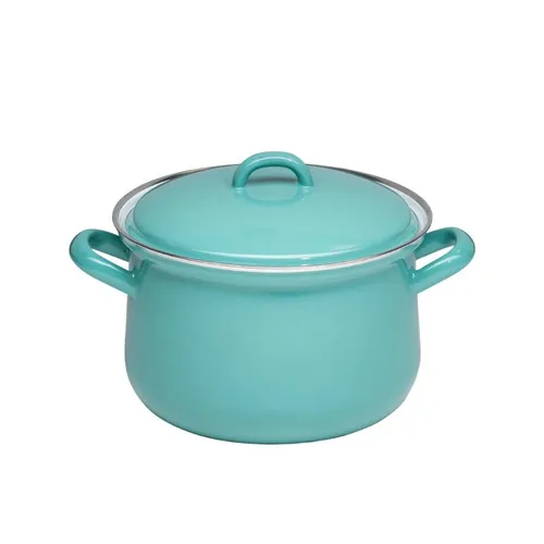 Riess Fleischtopf Induktion 18 cm - Kochtopf aus Emaille mit 2,5 L, kratzfest und leicht zu reinigen. Ideal für energiesparendes Kochen auf Induktionsherden. CO2-neutral in Österreich hergestellt.