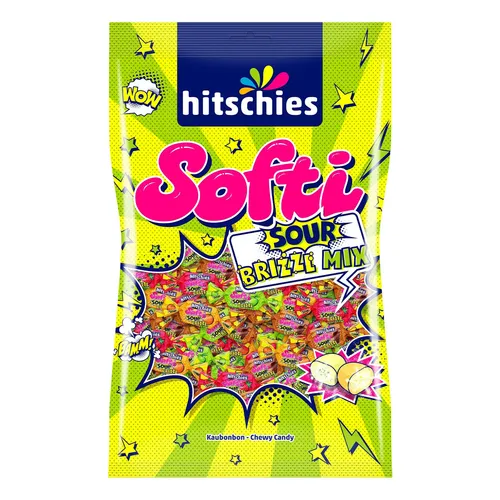 hitschies Softi Sour Brizzl Mix Kaubonbons mit Brausekern 1000g