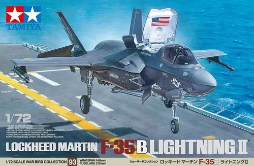 TAMIYA 60793 F-35B Lightning II 1:72 Modellbausatz - Vorgefertigte Militärfahrzeug-Modelle, detaillierter 1:72 Bausatz zum Selbstmontieren mit bebilderter Anleitung für präzise Ergebnisse und individuelle Lackierungsmöglichkeiten.