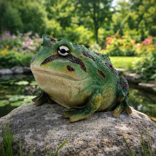 Gartenfiguren Frosch Kröte als Teichdeko - Tiere Deko Frühling Sommer 10 cm groß