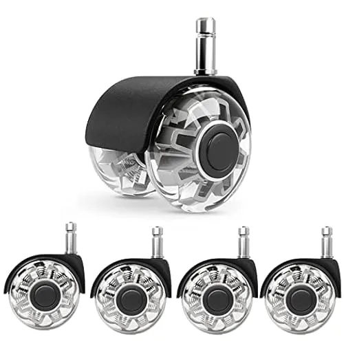 Ersatz-bürostuhl rollen(1000KG)–10x22MM rollen für bürostühle, Leichtgängige und leise hartbodenrollen, schreibtischstuhl rollen für Gaming-Stühle,Geeignet für jeden Boden,keine Kratzer(10mm)