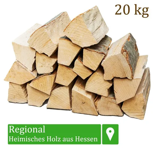 Flameup Kaminholz Brennholz Kaminholz Holz 20kg Ofen Kamin Kaminofen Grill Buche 25 cm, 20 kg