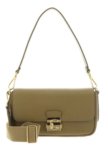 COCCINELLE C-Me Umhängetasche aus Rindsleder in Seagrass - Elegante Damenhandtasche aus 100% Rindsleder, verstellbarer Schulterriemen und praktische Überschlagklappe. Ideal für den Freizeitlook.