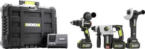 Worx WU928 Akku-Bohrhammer und Winkelschleifer 20V 5Ah