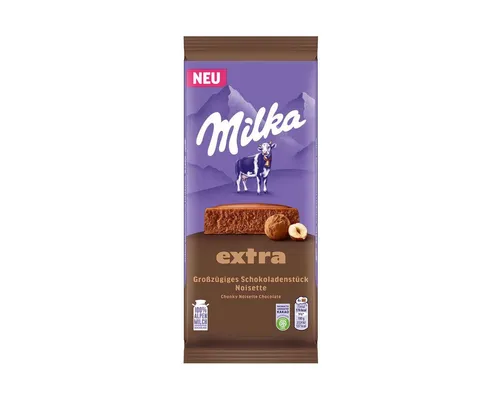 MILKA Schokolade, Milka EXTRA Noisette Schokoladentafel mit Haselnussmasse Packung 190g