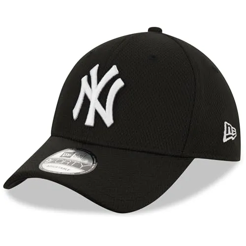New Era New York Yankees MLB Diamond Era Cap - Verstellbare 9Forty Schwarz - Offizielle 9Forty Cap der New York Yankees für MLB-Fans | Hochwertiges Material und stylisches Design mit gebogenem Schirm und gesticktem Teamlogo | Einheitsgröße mit verstellbarem Verschluss für optimalen Sitz