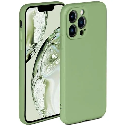 ONEFLOW Soft Case für iPhone 13 Pro Hülle aus Silikon mit Kameraschutz, Silikonhülle mit erhöhtem Schutz fürs Display, Backcover Schutzhülle, weiche Handyhülle, Grün