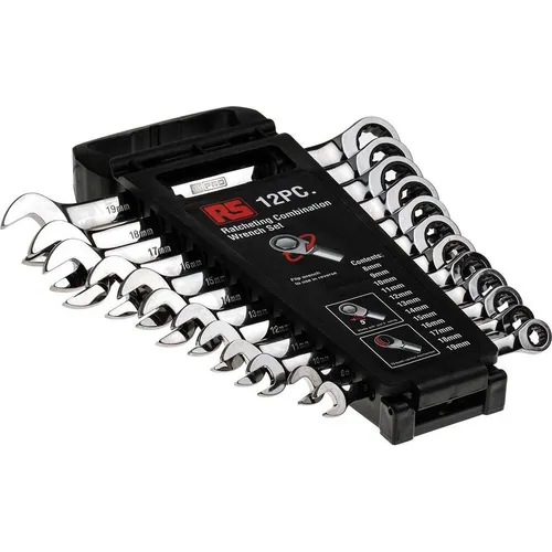 RS PRO Ratschen-Ringschlüssel 8-19mm 12-teilig (10 mm, 11 mm, 12 mm, 13 mm, 14 mm, 15 mm, 16 mm, 17 mm, 18 mm, 19 mm, 8 mm, 9 mm) (487191)