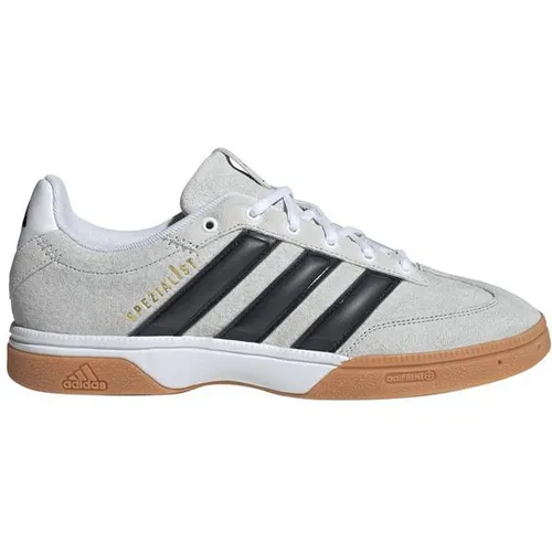 ADIDAS Herren Handballschuhe Spezialist Indoor - Moderne Handballschuhe mit Glattleder und Wildleder für Stabilität. Ideal für den Court mit Adiprene+ Dämpfung für Komfort und Gummiaußensohle für optimalen Grip.