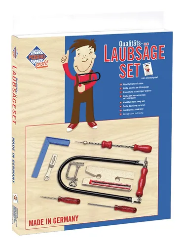 Pebaro Laubsägeset Type 101P 10teilig - Kunststoffspielzeug für kreative Bastelprojekte, ideal für Kinder und Hobbyisten mit verschiedenen Sägeblättern für präzise Schnitte.
