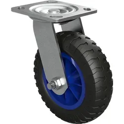 Lenkrolle mit PolyurethanRad Ø 160 mm Gleitlager Transportrolle PANNENSICHER, schwarz/blau 1 x