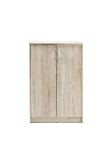 Stella Trading Kommode Eiche Sonoma Nachbildung - Moderne Kommode mit 2 Türen und 3 Einlegeböden, stabil und vielseitig einsetzbar. Ideal für jeden Raum, Maße BxHxT 74x112x35 cm, einfache Montage inklusive.