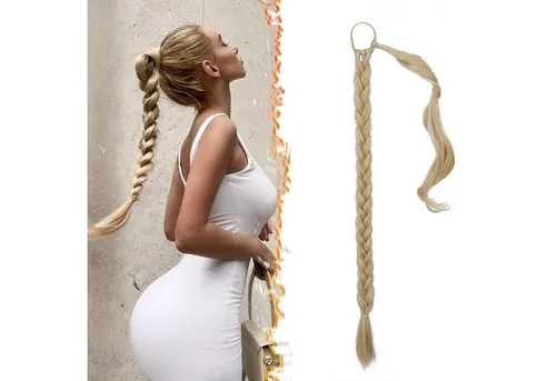 LuxusKollektion Kunsthaar-Extension 66cm Blond Gemischt Braid Extensions Pferdeschwanz Haarverlängerung