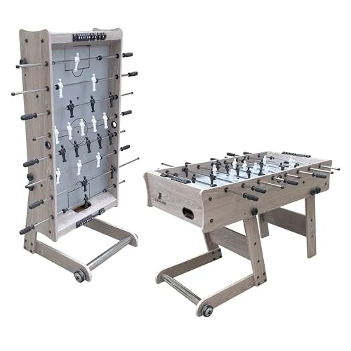 Cougar Scorpion Kick Tischkicker | Kickertisch in Eichenholz Optik klappbar | Fußballtisch inkl. 2 Bälle & Punktezähler | Indoor Tischfußball | Maße 122x61x80 cm