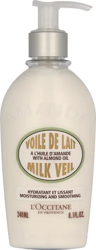 L'Occitane Almond Milk Veil 240ml - Körperpflege mit ultra-leichter, schnell einziehender Textur, die Mandelöl und -milch enthält, um die Haut zu nähren und zu glätten.