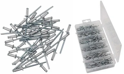 Blindnieten 320 tlg. Flachkopf Nieten 3mm Popnieten Sortiment Alu Stahl