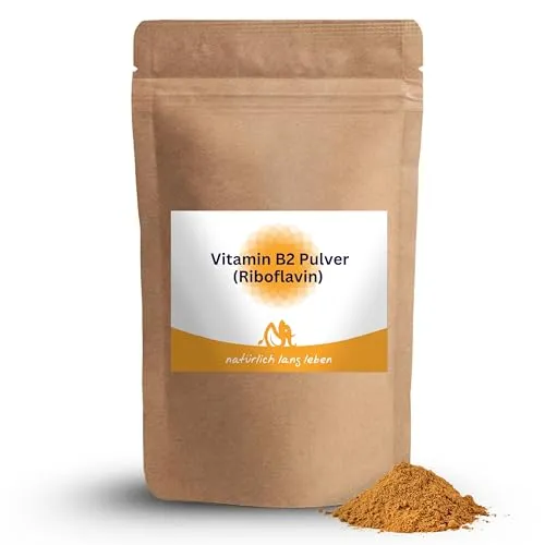 Vitamin B2 Pulver 30 g - reines Riboflavin ohne Zusatzstoffe - mit Dosierlöffel