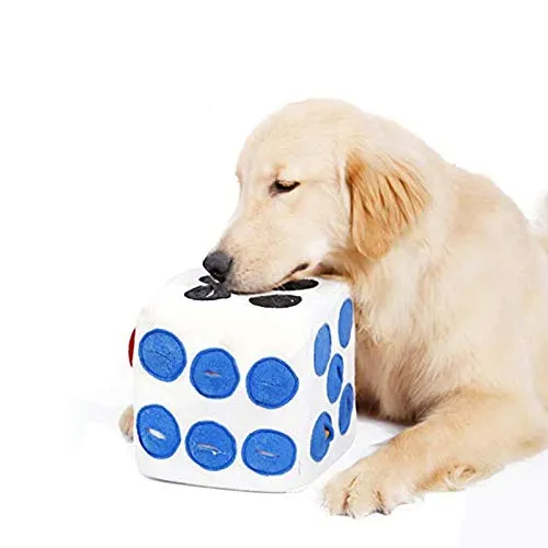 Sunshine smile Hund schnüffelteppich intelligenzspielzeug,Schnüffelrasen Hundespielzeug Fördert Natürliche Nahrungssuche,Hund riechen trainieren,schnüffeldecke (Würfel)