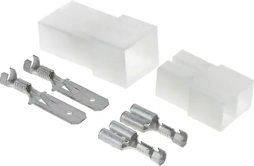 Produktbild KALI-2502A Fastin-Faston Set 2-polig Flachsteckhülse I Flachstecker 0,75-1,5mm² und passende Gehäuse
