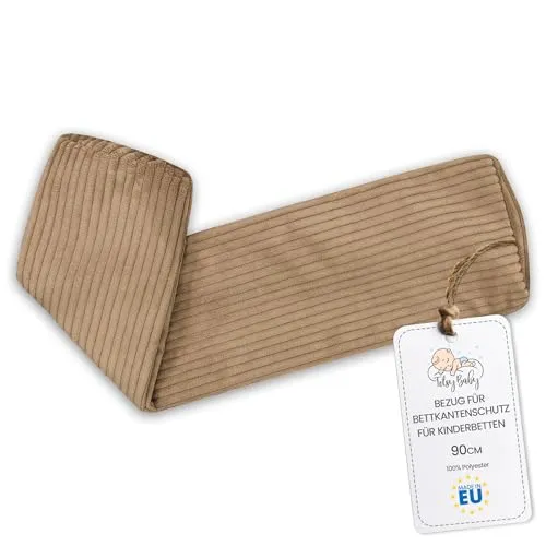 Bezug für Bettkantenschutz für Kinderbetten 90 cm - Schutz für Bettrahmen Baby Bett rausfallschutz boxspringbett bettgitter Kantenschutz Kinder Babybett Braun