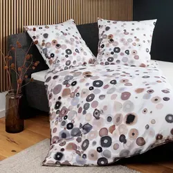 Janine Bettwäsche 2-teilig - MODERN ART S, Mako-Satin mit Punkten - Bettwäsche aus hochwertigem Mako-Satin, hautsympathisch und atmungsaktiv. Wendebettwäsche im zeitlosen Punkte-Print, ideal für stilvolle Schlafzimmer.