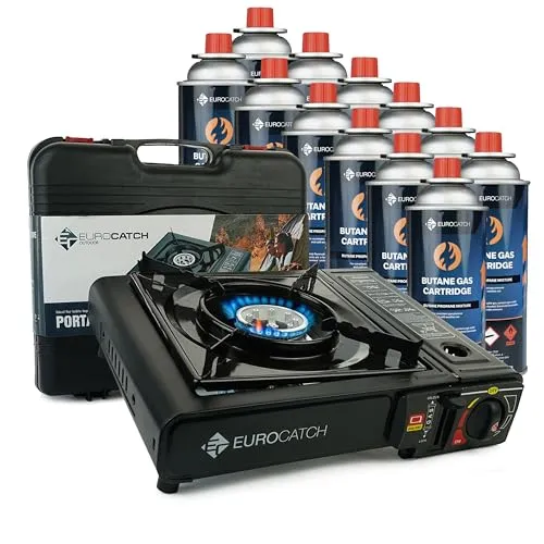 Eurocatch Camping-Gaskocher Set (12 St.), tragbar und effizient