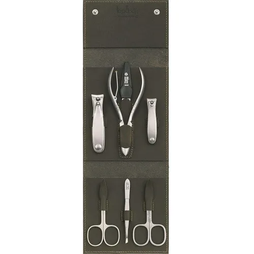 Niegeloh Solingen Maniküre-Etui Modell Havanna XL, 7-teilig - Hochwertige Maniküre für Zuhause - 7-teiliges Maniküre-Etui aus Solingen, ideal für die tägliche Pflege. Kompakte Aufbewahrung in edlem Design, perfekt für unterwegs und zu Hause.