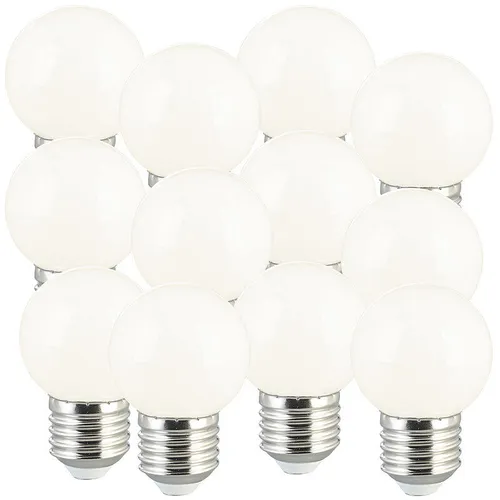 Luminea Glühbirne E27: 12er-Set LED-Lampen, E27 Retro, G45, 50 lm, 1 W, 4000 K