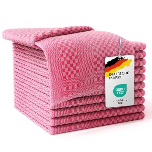 LEFUNDA® 10er Set Geschirrtücher in rot von LEFUNDA