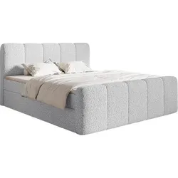 Selsey Boxbett Cloudy II, Hellgrau, 140x200 cm - Stylisches Boxspringbett mit Bonell-Federkernmatratze und zusätzlichem PU-Schaum-Topper für höchsten Schlafkomfort. Integrierte Bettkästen bieten praktischen Stauraum im Schlafzimmer.