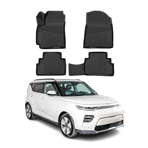 OMAC Auto-Fußmatten für Kia Soul 2019-2025 - Fahrzeugspezifische 4-teilig TPE Automatten, wasserdicht und rutschfest, idealer Schutz für den Innenraum Ihres Kia Soul mit einfacher Installation.